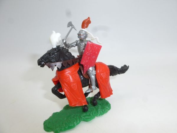 Elastolin 5,4 cm Knight on horseback with battle axe
