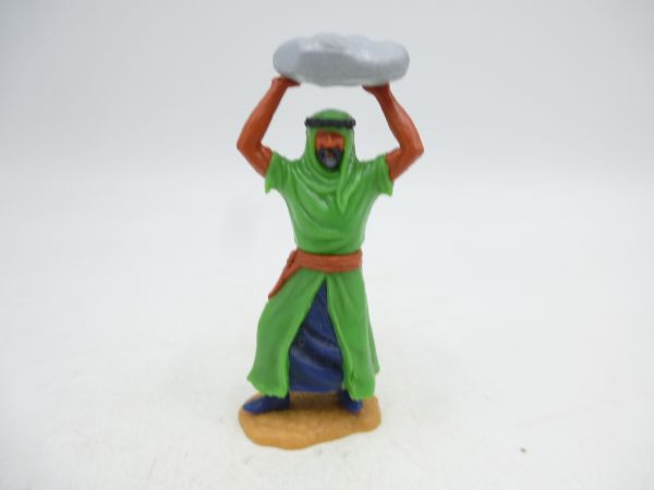 Timpo Toys Arab standing, neon green, stone thrower