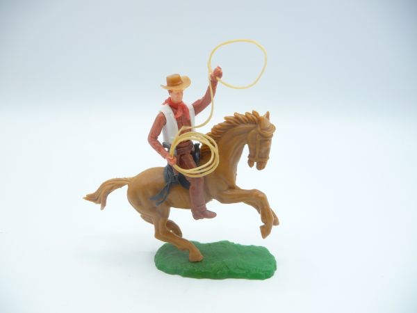 Elastolin 5,4 cm Cowboy riding with lasso