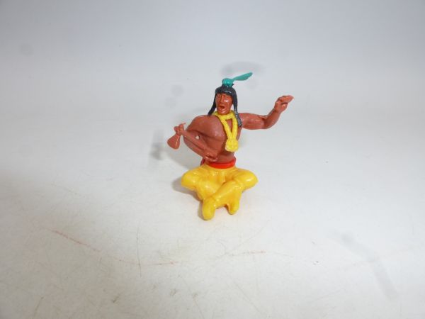 Timpo Toys Indianer sitzend mit Tomahawk