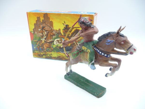 Elastolin composition Indian on horseback, bow left, no. 6998 - unused, top condition