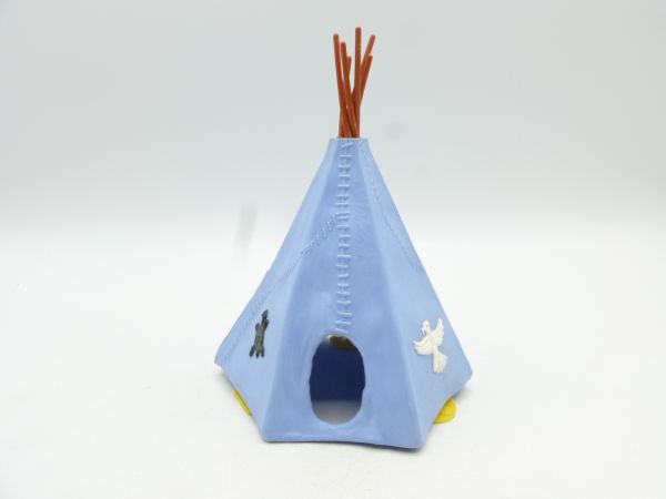 Timpo Toys 2-teiliges Indianertipi (hellblau) mit seltenen Standfüßen