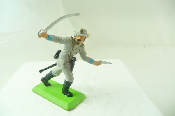 Britains Deetail Confederate Army soldier standing, officer with sabre + pistol