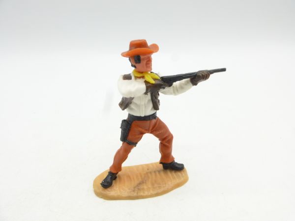 Timpo Toys Cowboy 4. Version stehend schießend, mittelbraune Hose