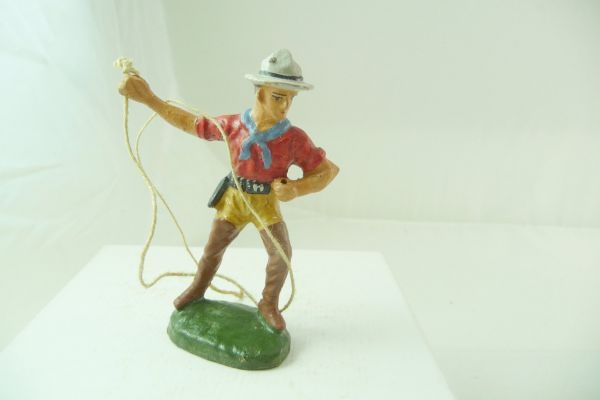 Pfeiffer / Tipple Topple Cowboy stehend mit Lasso, Hemd rot, Hose beige