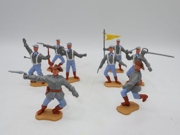 Timpo Toys Gruppe Südstaatler 2. Version zu Fuß (8 Figuren)