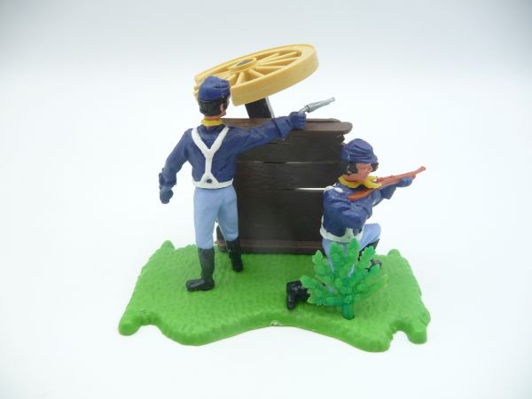 Timpo Toys Coach attack diorama ( modification ) with Union Army soldiers 3. version