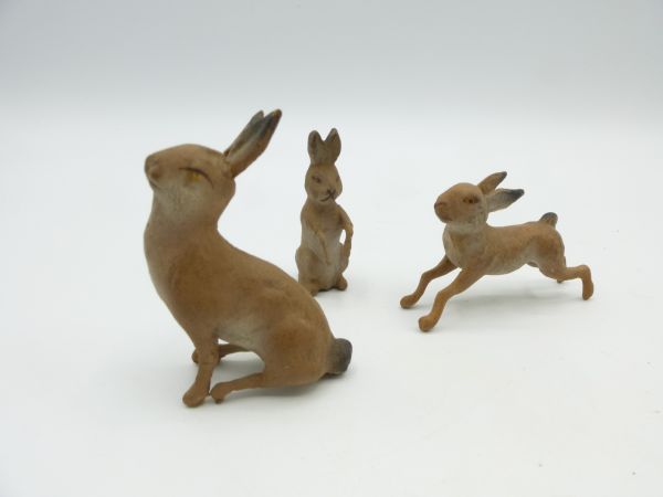 Set of 3 hares (height up to 5 cm) - see photos