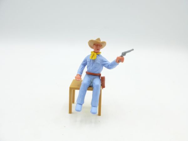 Timpo Toys Cowboy 2. Version sitzend mit Pistole (ohne Stuhl) - tolle Kombi