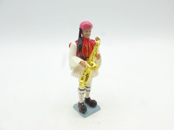 AOHNA Greek soldier, Evzone with saxophone