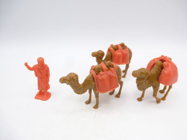 Heinerle Manurba 3 Kamele mit orangen Satteltaschen + Führer