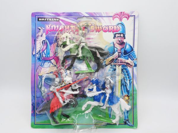 Britains Knight of the Swords - great blister with 3 riding knights - unused