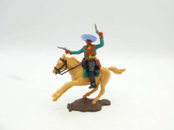 Timpo Toys Mexican riding, green/yellow, firing wild with 2 pistols