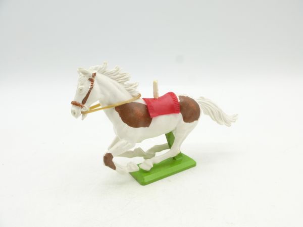 Britains Deetail Mustang galloping, white/brown (red blanket)