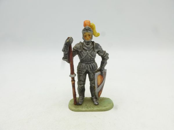 Elastolin 7 cm (damaged) Knight standing with lance, painting 2 - damage see photos