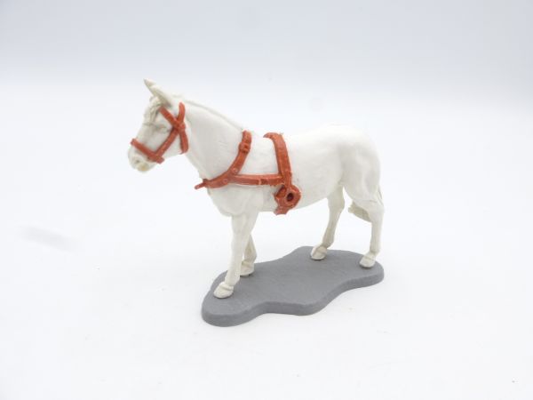 Timpo Toys Carriage horse standing, white with brown bridle