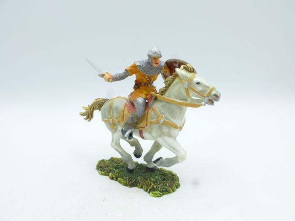 Elastolin 7 cm Norman with sword on horseback, No. 8856, painting 1