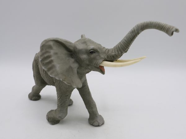 Elastolin soft plastic Elephant walking (length to trunk 18 cm, height 11 cm)