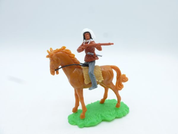 Elastolin 5,4 cm Indianer reitend, seitlich schießend - sehr seltenes Pferd