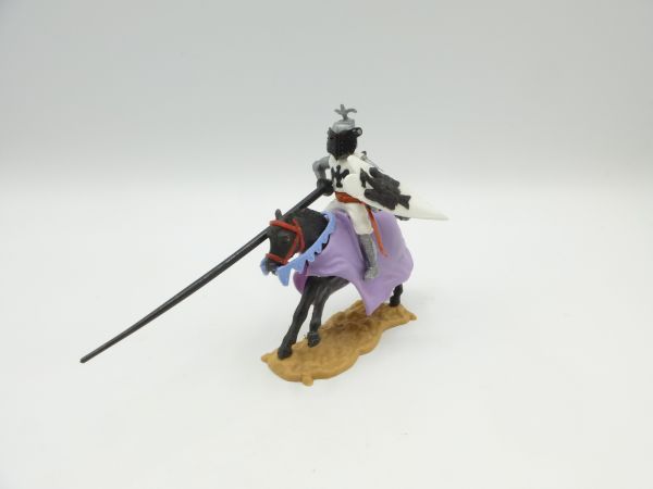 Timpo Toys Visor knight white/black, tournament knight with black lance