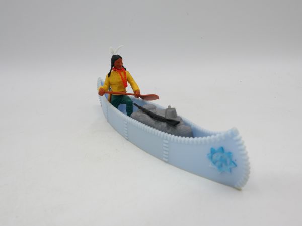 Timpo Toys Canoe baby blue / blue emblem with Indians 3rd version + load