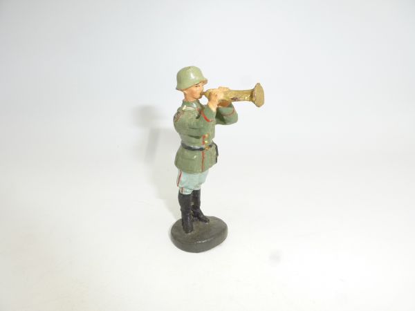 Elastolin Masse Infantry Band, Soldat stehend mit Trompete - siehe Fotos
