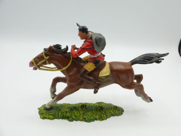 Elastolin 7 cm Cowboy on horseback with rifle, No. 6990, painting 2 - nice figure