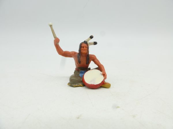 Elastolin 4 cm Indian with drum, No. 6836