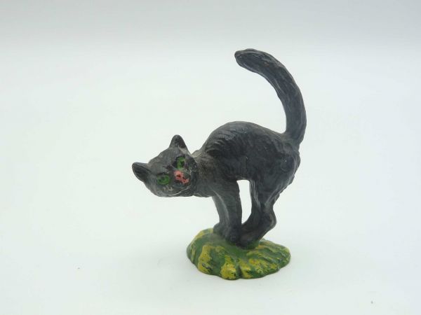 Elastolin Katze mit Buckel, schwarz - sehr guter Zustand