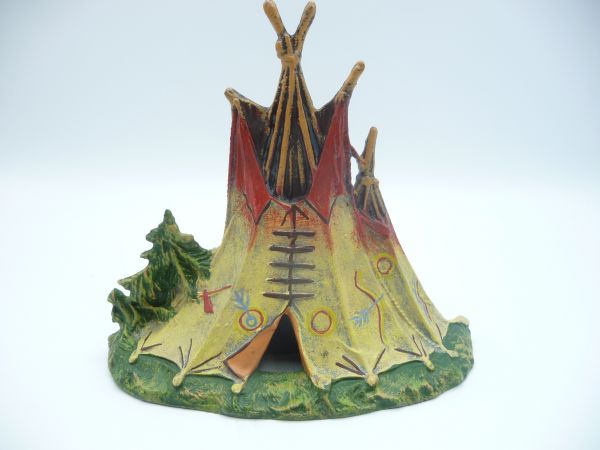 Elastolin Composition Great tepee / tent - fantastic painting + condition, brand new + unused