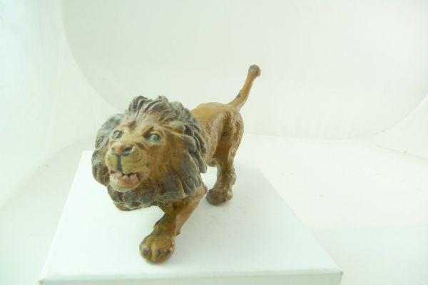 Elastolin Composition Lion attacking (pre-war) - appropriate to age good condition