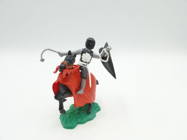 Timpo Toys Medieval knight on horseback, black/white