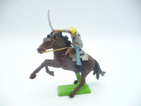 Britains Deetail Confederate Army soldier on horseback, storming with sabre - rare horse