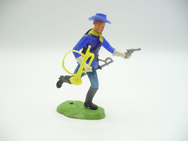 Elastolin 7 cm Union Army Soldier running with sabre, trumpet + pistol