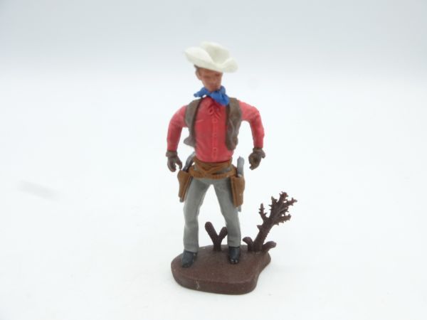 Britains Swoppets Cowboy standing in duel (red shirt)