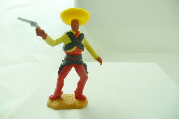 Timpo Toys Mexikaner stehend, Pistole schießend, gelb/rot
