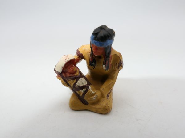 Elastolin 4 cm Indianerin mit Kind, Nr. 6833
