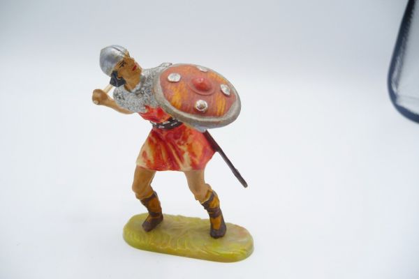 Elastolin 7 cm Norman defending, No. 8842, painting 2, red-orange