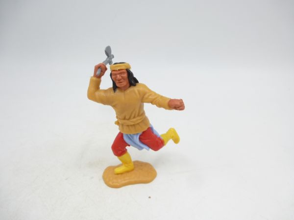 Timpo Toys Apache, beige, laufend mit Tomahawk