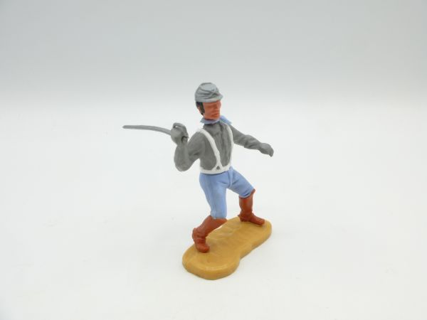 Timpo Toys Confederate Army soldier 4th version standing, lunging with sabre from above