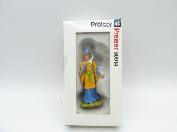 Preiser 7 cm Damsel of the castle yellow/blue, No. 8810 - orig. packaging, brand new