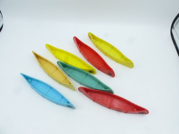 Timpo Toys 7 Indian canoes (different) - pins missing