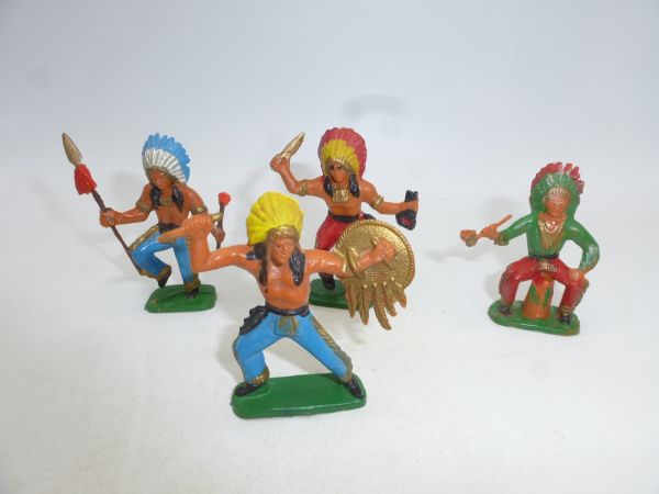 Indianer-Set (4 Figuren), Nestlé / Clairet - schönes Set