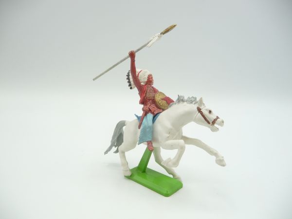 Britains Deetail Indian on horseback, throwing spear - rare horse