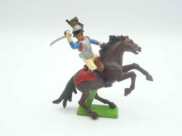 Britains Deetail Waterloo; soldier riding, sabre from above, looking to the right