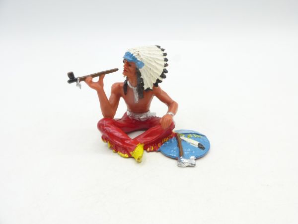Elastolin 7 cm Chief sitting with pipe of peace, No. 6837