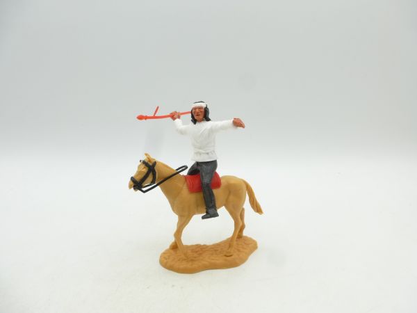 Timpo Toys Apache riding (white) on a pacing beige horse