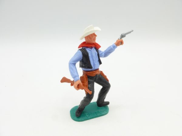 Timpo Toys Cowboy 2. Version mit Gewehr + Pistole, mit weißem Hut