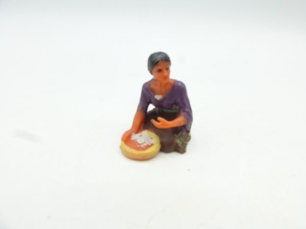 Elastolin 4 cm Indian woman with bowl, purple dress, no. 6832 - brand new