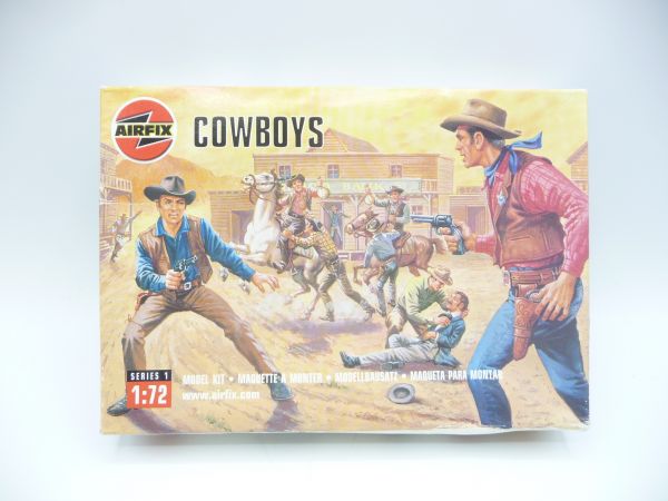 Airfix 1:72 Cowboys, No. 01707 - orig. packaging, parts on cast